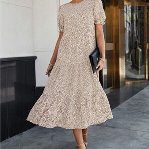 NWOT Animal Print Midi Dress Size Small